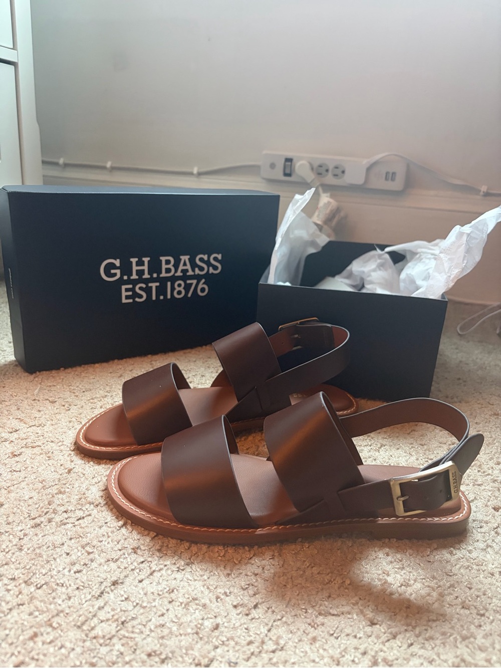 G.H. Bass Brown Leather Sandals